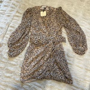 Printed wrap mini dress